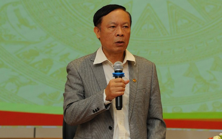 Phó Giáo sư, Tiến sĩ Phạm Văn Linh, Phó Chủ tịch Hội đồng Lý luận Trung ương phát biểu chủ trì hội thảo. (Ảnh: Thanh Lâm)