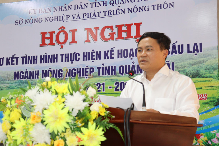 Giám đốc Sở Nông nghiệp và Phát triển nông thôn Hồ Trọng Phương phát biểu tại hội nghị.