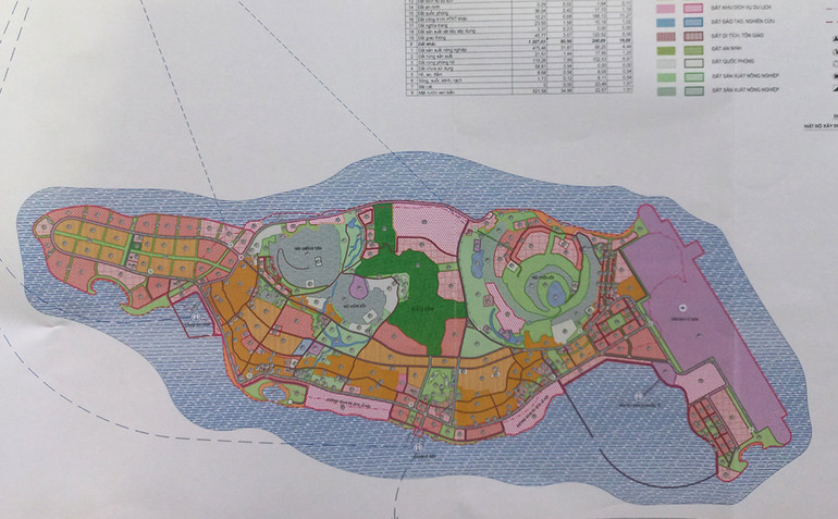 Bản đồ quy hoạch tổng thể mặt bằng sử dụng đất đô thị Lý Sơn tỷ lệ 1/2.000.