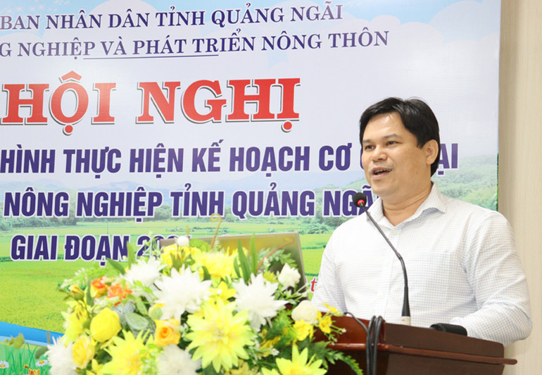 Phó Chủ tịch Ủy ban nhân dân tỉnh Quảng Ngãi Trần Phước Hiền phát biểu chỉ đạo hội nghị.