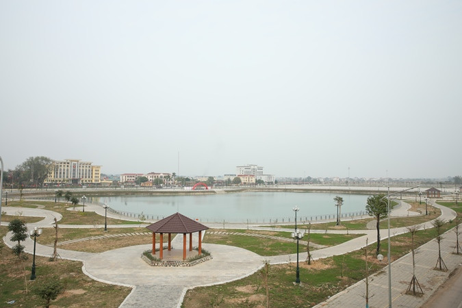 Thị trấn Vôi chú trọng mở rộng không gian công cộng, mặt nước, cây xanh.
