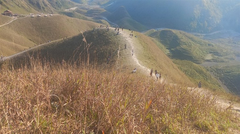 Góc nhìn từ điểm cao nhất trong khu vực đồi cỏ Ba Quáng.