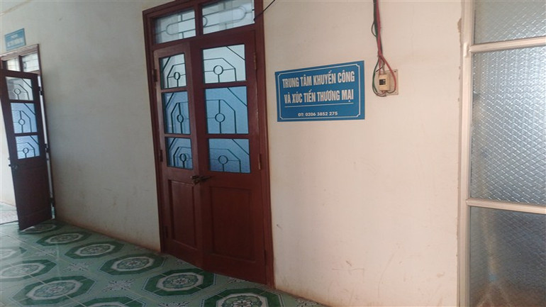 Tầng 3 của khu nhà ở vận động viên đang cho Trung tâm Khuyến công và xúc tiến thương mại tỉnh Cao Bằng mượn làm trụ sở.