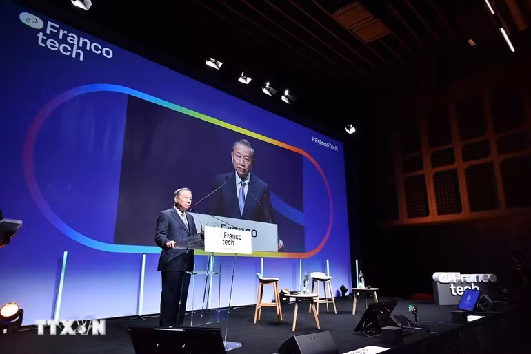 Tổng Bí thư, Chủ tịch nước Tô Lâm phát biểu tại Diễn đàn Doanh nghiệp Pháp ngữ về đổi mới, sáng tạo (FrancoTech). Ảnh: TTXVN