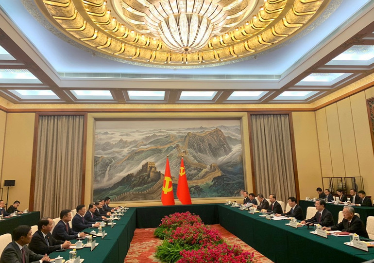 Toàn cảnh buổi tiếp. (Ảnh: HỮU HƯNG)