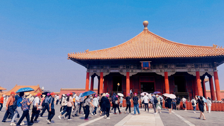 Điện Trung Hòa-nơi nhà vua nghỉ ngơi, phê duyệt tấu chương trước khi thiết triều. (Ảnh: HỮU HƯNG)