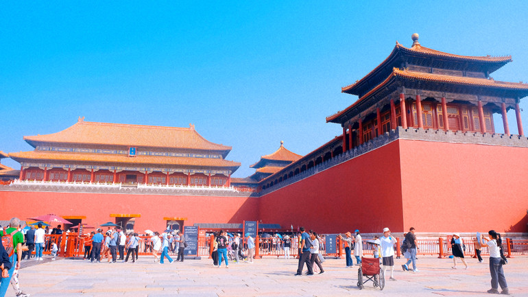 Một góc cổng vào Cố Cung-Tử Cấm Thành. (Ảnh: HỮU HƯNG)