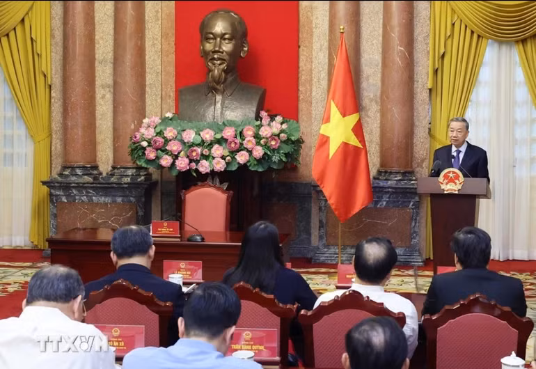 Chủ tịch nước Tô Lâm phát biểu tại buổi gặp mặt. Ảnh: TTXVN Chủ tịch nước Tô Lâm phát biểu tại buổi gặp mặt. Ảnh: TTXVN