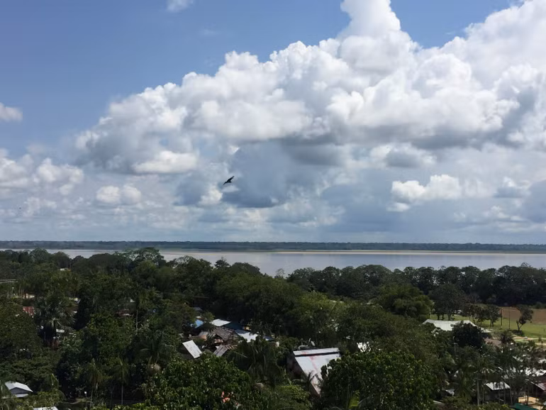 Sông Amazon từ ngã ba biên giới Peru-Brazil-Colombia. Ảnh: Mai Lưu