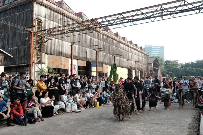 Một chương trình diễn ra trong khuôn viên Nhà máy Xe lửa Gia Lâm (năm 2023).