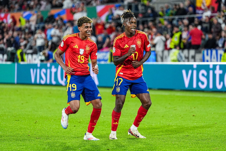Bộ đôi Yamal và Nico Williams là hạt nhân trong lối chơi của La Roja. (Ảnh: Getty)