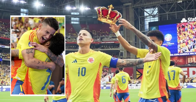 Diaz ăn mừng cùng James Rodriguez. (Ảnh: ESPN) Diaz ăn mừng cùng James Rodriguez. (Ảnh: ESPN)