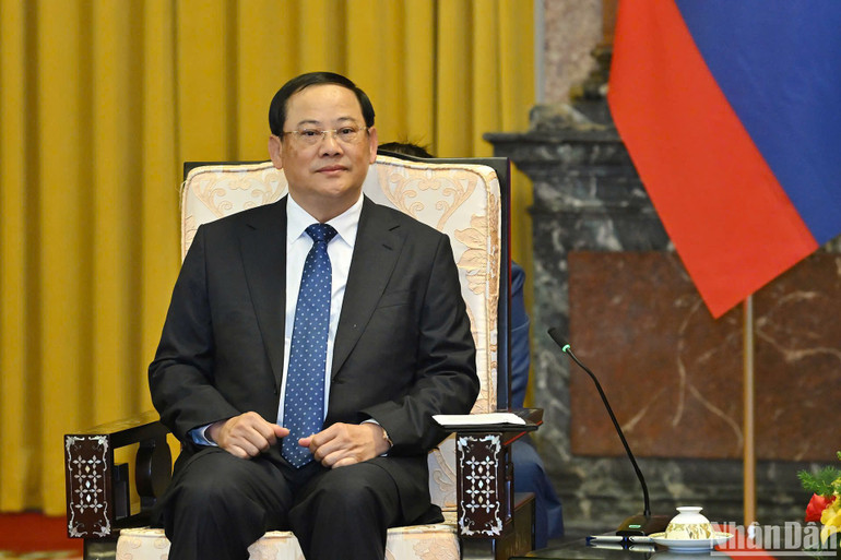 Thủ tướng Lào Sonexay Siphandone tại buổi tiếp.