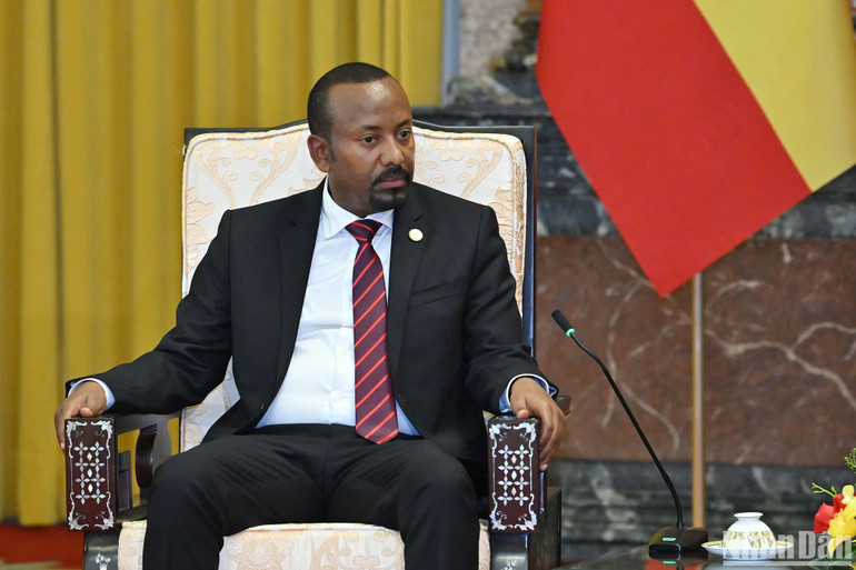 Thủ tướng Cộng hòa Dân chủ Liên bang Ethiopia Abiy Ahmed Ali tại buổi tiếp.
