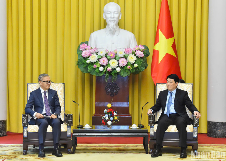 Chủ tịch nước Lương Cường tiếp Bộ trưởng Ngoại giao Lào Thongsavanh Phomvihane ảnh 1