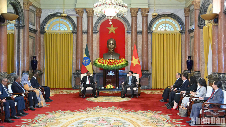 Chủ tịch nước Lương Cường tiếp Thủ tướng Cộng hòa Dân chủ Liên bang Ethiopia Abiy Ahmed Ali