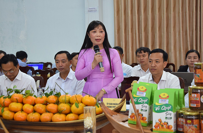 Phó Chủ tịch Ủy ban nhân dân thành phố Sa Đéc Võ Thị Bình thông tin lễ hội Hoa Xuân Sa Đéc. Phó Chủ tịch Ủy ban nhân dân thành phố Sa Đéc Võ Thị Bình thông tin lễ hội Hoa Xuân Sa Đéc.