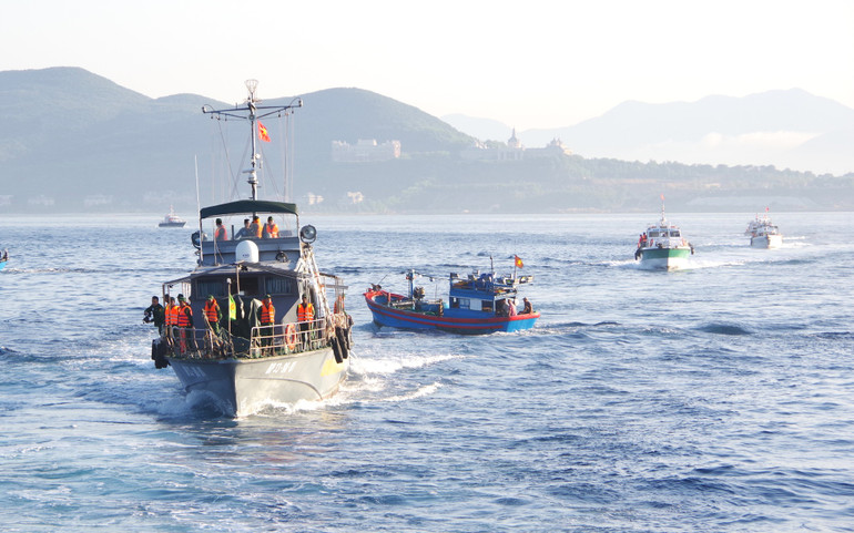Bộ đội biên phòng tỉnh Khánh Hòa tuần tra trên biển. (Ảnh: Bộ đội biên phòng tỉnh Khánh Hòa)