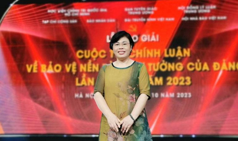 Bài viết của Giáo sư Phan Kim Nga về tác phẩm của Tổng Bí thư Nguyễn Phú Trọng, đã đoạt giải cuộc thi chính luận về bảo vệ nền tảng tư tưởng của Đảng năm 2023. (Ảnh do nhân vật cung cấp) Bài viết của Giáo sư Phan Kim Nga về tác phẩm của Tổng Bí thư Nguyễn Phú Trọng, đã đoạt giải cuộc thi chính luận về bảo vệ nền tảng tư tưởng của Đảng năm 2023. (Ảnh do nhân vật cung cấp)