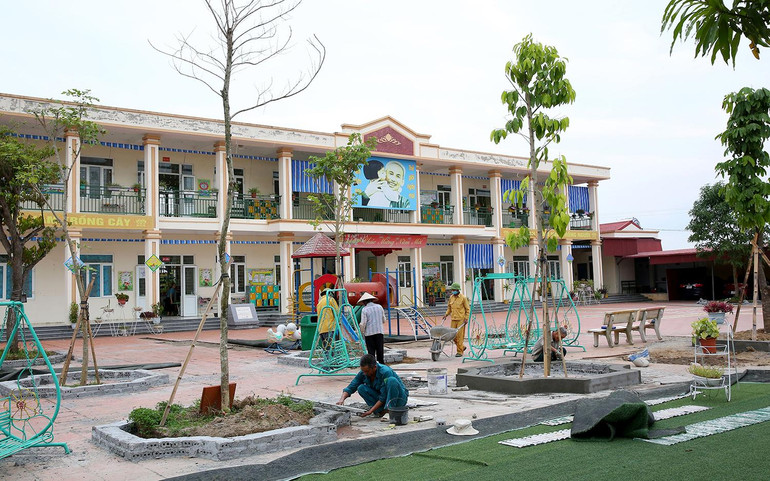 Cơ sở vật chất phục vụ phát triển giáo dục ở xã Khánh Thượng, huyện Yên Mô (Ninh Bình) được củng cố. (Ảnh HOÀNG HIỆP)