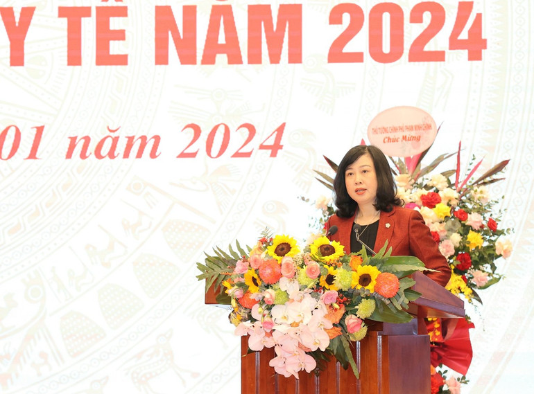 Bộ trưởng Y tế Đào Hồng Lan phát biểu tại hội nghị.