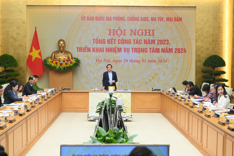 Phó Thủ tướng Trần Lưu Quang phát biểu kết luận hội nghị.