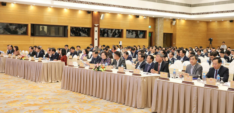 Quang cảnh hội nghị triển khai công tác y tế 2024 tại điểm cầu Hà Nội.