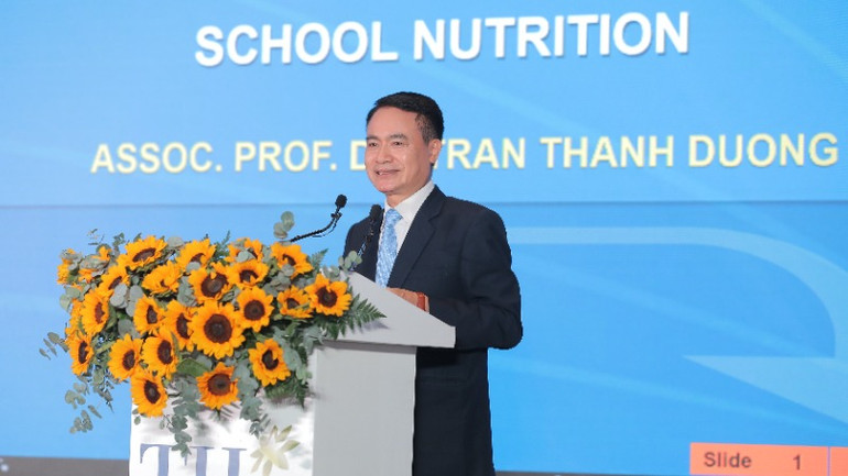 PGS.TS Trần Thanh Dương, Viện trưởng Viện Dinh dưỡng phát biểu tại hội thảo. PGS.TS Trần Thanh Dương, Viện trưởng Viện Dinh dưỡng phát biểu tại hội thảo.