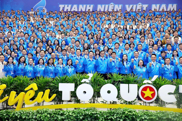 Các đại biểu dự Đại hội Liên hiệp thanh niên Việt Nam lần thứ IX. Ảnh: DUY LINH