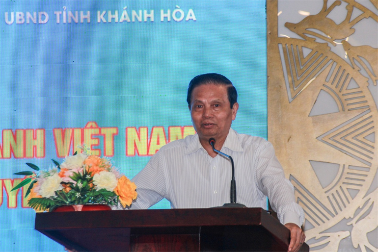 Ông Lê Doãn Hợp, Thường trực Ban Tổ chức 248, Chủ tịch Hội đồng Quốc gia xét công nhận “Doanh nghiệp đạt chuẩn văn hóa kinh doanh Việt Nam” phát biểu khai mạc hội nghị.