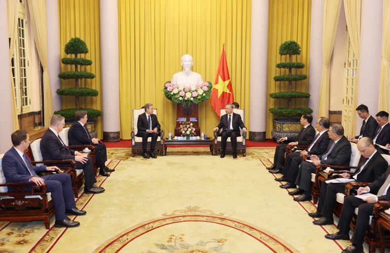 Quang cảnh buổi tiếp. (Ảnh: DUY LINH)