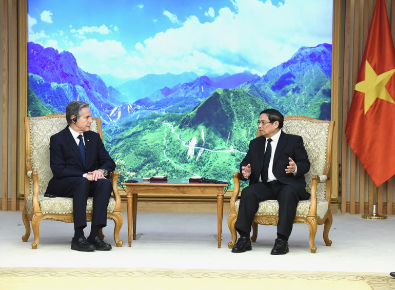 Thủ tướng Phạm Minh Chính tiếp Ngoại trưởng Hoa Kỳ Antony Blinken. Thủ tướng Phạm Minh Chính tiếp Ngoại trưởng Hoa Kỳ Antony Blinken.