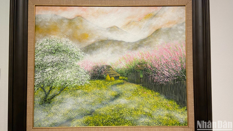 Tác phẩm "Sắc xuân" của họa sĩ Nguyễn Lâm.