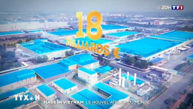 Hình ảnh trong phóng sự đoạn nói về Samsung đầu tư 18 tỷ euro vào các nhà máy ở ngoại ô Hà Nội. (Ảnh: TTXVN ) Hình ảnh trong phóng sự đoạn nói về Samsung đầu tư 18 tỷ euro vào các nhà máy ở ngoại ô Hà Nội. (Ảnh: TTXVN )