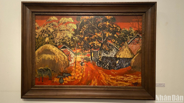 Hình ảnh về làng quê đồng bằng Bắc Bộ được Nguyễn Đình Tuyên tái hiện trong tác phẩm "Làng Hiên Vân".