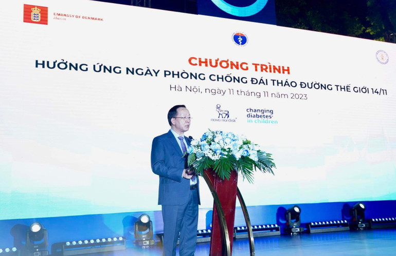 PGS, TS Trần Minh Điển, Chủ tịch Hội Nhi khoa Việt Nam phát biểu tại chương trình.