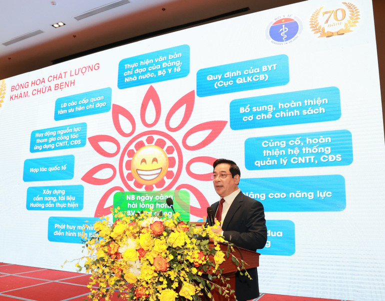 PGS TS Lương Ngọc Khuê, Cục trưởng Quản lý khám bệnh, chữa bệnh phát biểu tại buổi lễ