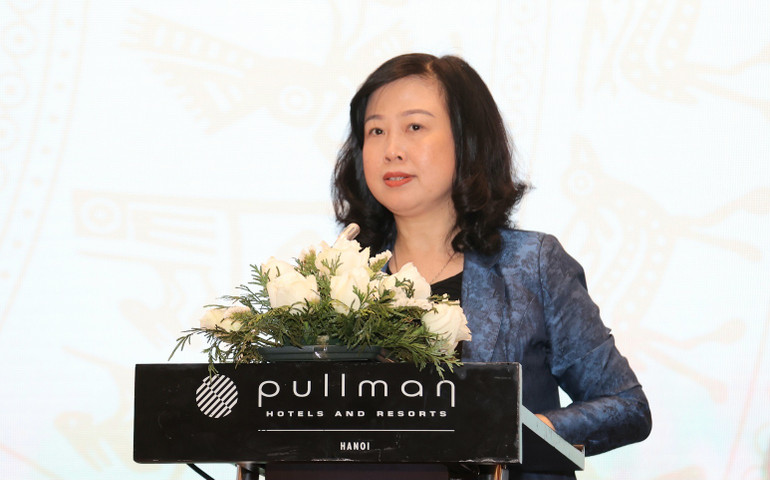 Bộ trưởng Y tế Đào Hồng Lan phát biểu tại hội nghị.