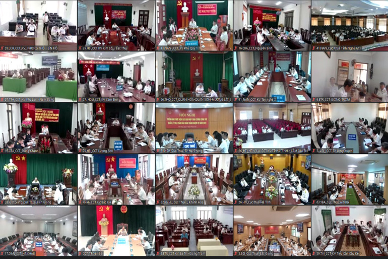 Các điểm cầu tại Cục Thuế các tỉnh, thành phố trực thuộc Trung ương.