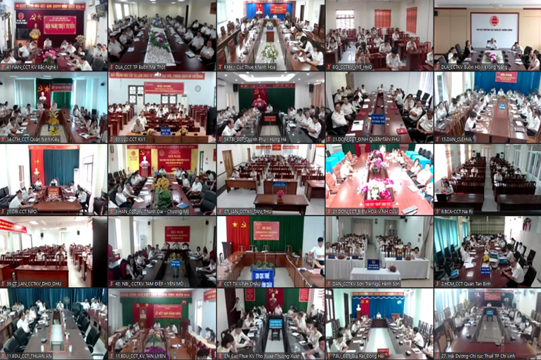 Các đầu cầu trực tuyến tại Cục Thuế các địa phương.