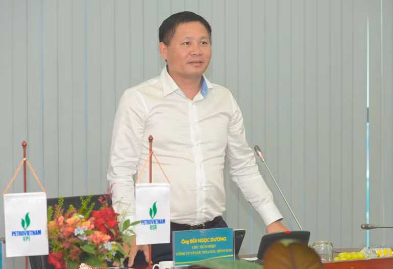 Ông Bùi Ngọc Dương, Chủ tịch Hội đồng quản trị BSR phát biểu tại lễ ký kết. (Ảnh: MINH ĐỨC)