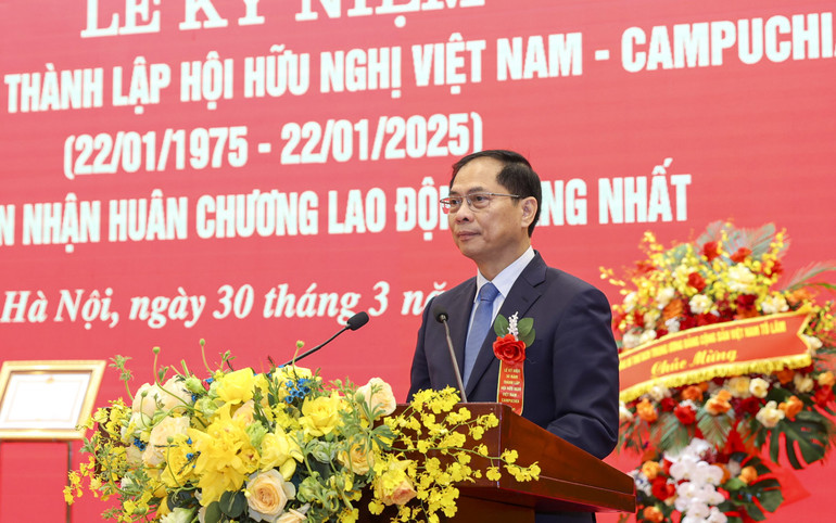 Phó Thủ tướng, Bộ trưởng Ngoại giao Bùi Thanh Sơn phát biểu tại lễ kỷ niệm