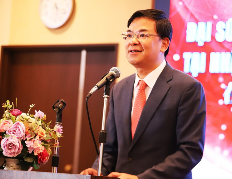 Đại sứ Việt Nam tại Nhật Bản Phạm Quang Hiệu phát biểu tại đại hội. (Nguồn: Liên hiệp Hội người Việt Nam tại Nhật Bản)