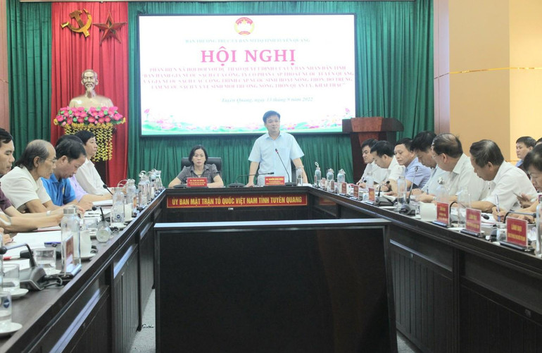 Hội nghị phản biện xã hội do Ban Thường trực Ủy ban Mặt trận Tổ quốc tỉnh Tuyên Quang tổ chức. Ảnh: Báo Đại đoàn kết