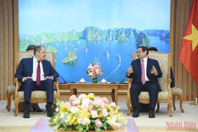 Thủ tướng Phạm Minh Chính tiếp Bộ trưởng Ngoại giao Nga Sergey Lavrov -0