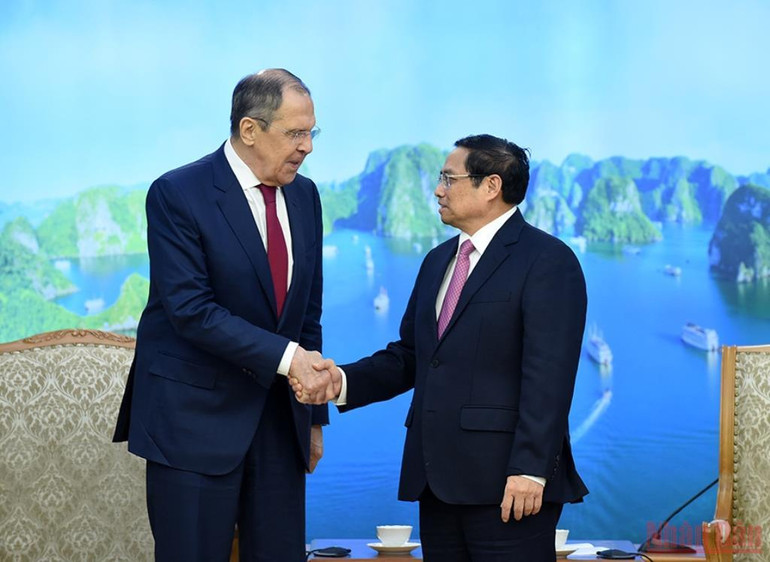 Thủ tướng Phạm Minh Chính tiếp Bộ trưởng Ngoại giao Nga Sergey Lavrov -0