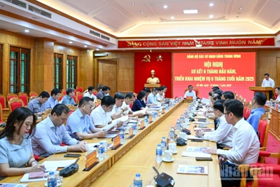 Quang cảnh Hội nghị sơ kết 6 tháng đầu năm, triển khai nhiệm vụ 6 tháng cuối năm 2025 của Đảng bộ các cơ quan Đảng Trung ương. 