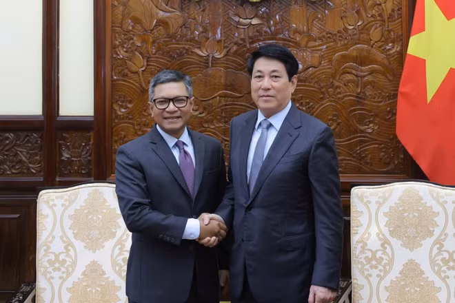 Chủ tịch nước Lương Cường tiếp Đại sứ Indonesia.