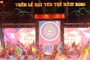 Tiết mục văn nghệ chào mừng khai mạc Tuần Lễ hội Yên Thế năm 2026.