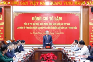 Tổng Bí thư Tô Lâm phát biểu tại buổi làm việc. (Ảnh: Thống Nhất /TTXVN)